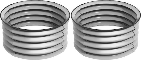 Outsunny Set 2 Töpfe Metall Silver