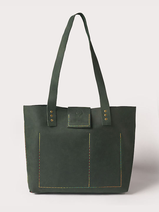 Toya Leather Women's Bag Shopper Shoulder Green