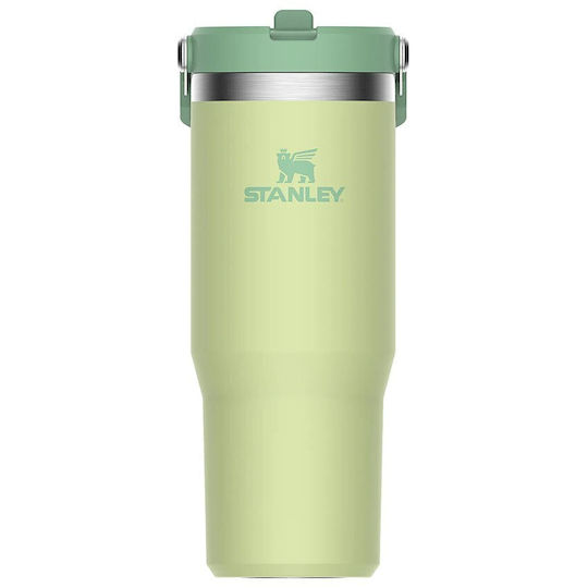 Stanley Flip Flasche Thermosflasche Rostfreier Stahl BPA Frei 880ml Citron mit Stroh