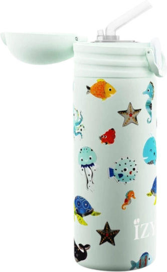 Izy Bottles Kids Water Bottle Thermos Stainless Steel with Screw Cap Non Spill Green 350ml