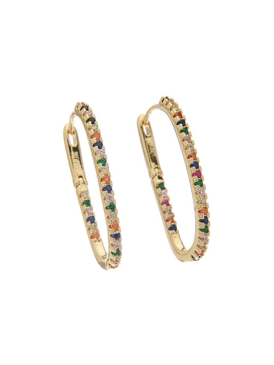 Earrings Hoops with Stones