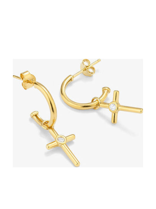 Radiant Earrings made of Steel Gold Plated with Stones
