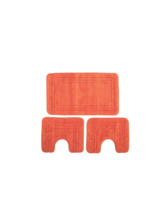 Dimcol Set Badematten Baumwolle Rechteckig Zucchi 33123010003 Orange 3Stück