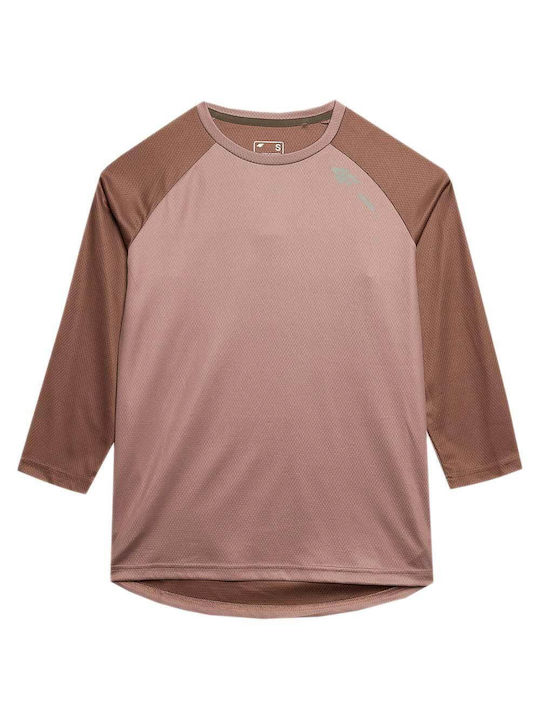 4F Women's Athletic Blouse Long Sleeve Fast Drying Brown