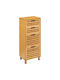 Drawers Storage F-v Sicela Bamboo with 4 Drawers L40xW30xH97.5cm