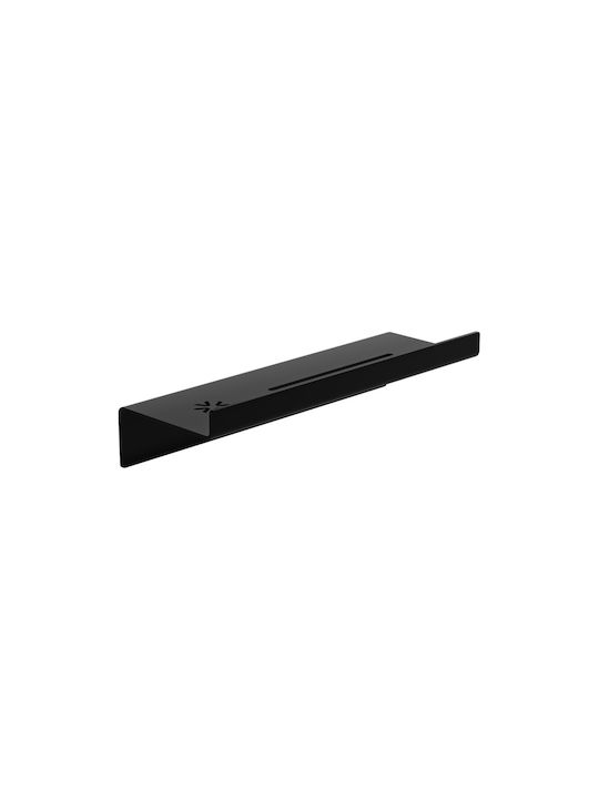 Verdi Wall Mounted Bathroom Shelf Metallic 30x9x7cm Black