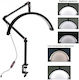 Adjustable Half Moon Salon Aesthetic Light with Clamp, 3 Lighting Modes, Black (Hd-m3x)