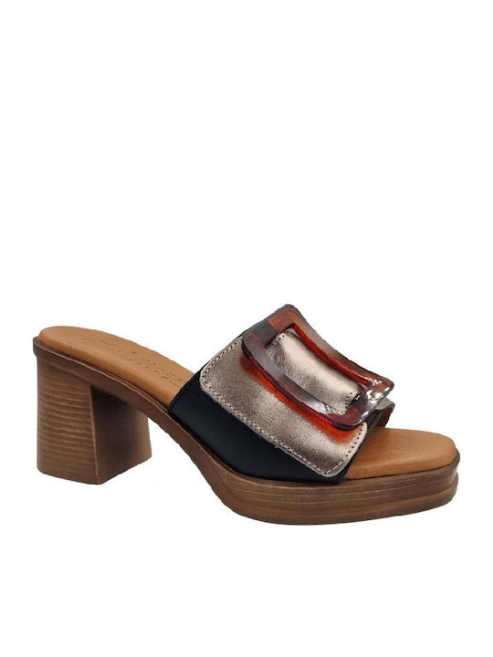 Boxer Mules with Chunky Heel