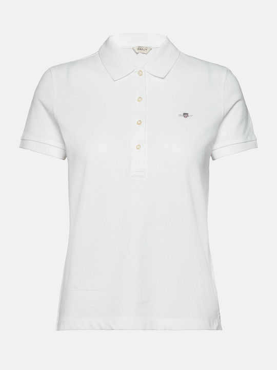 Gant Women's Polo Shirt Short Sleeve White