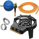 Brenner mit einstellbarem RH-10-Kit, 2 m flexiblem Schlauch und Schlauchschellen