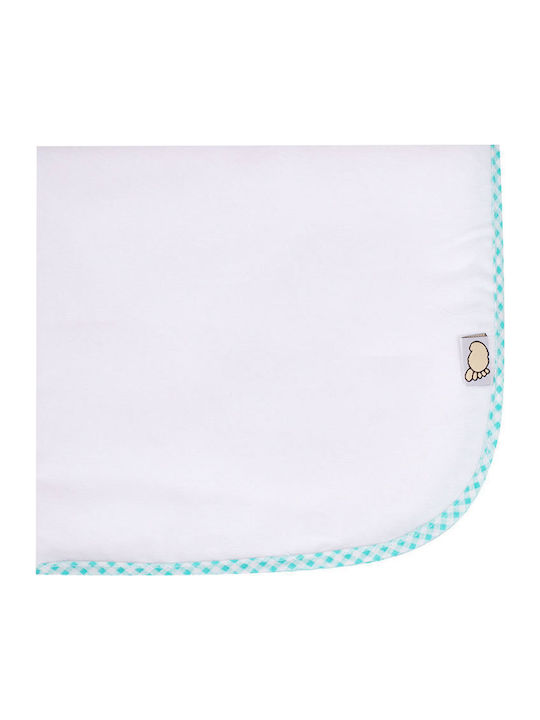 Figlio Bino Flannel Swaddle Wrap White-Turquois...