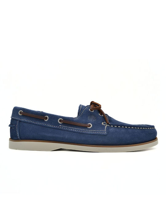 Hawkins Premium Δερμάτινα Ανδρικά Boat Shoes σε Μπλε Χρώμα