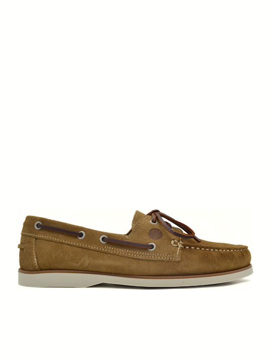 Hawkins Premium Men's Leather Boat Shoes Beige
