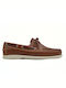 Hawkins Premium Men's Leather Boat Shoes Tabac Brown