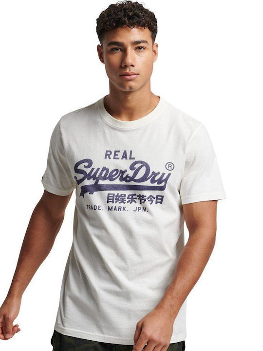 Superdry Vintage Herren T-Shirt Kurzarm Ecru