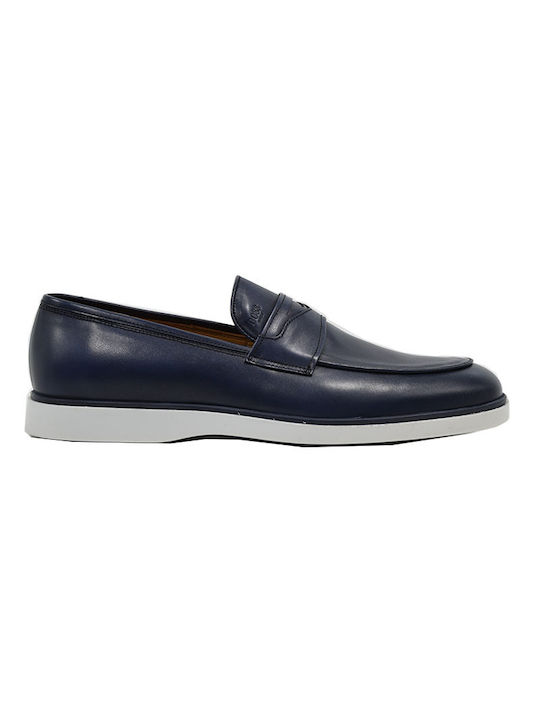 Boss Shoes Men's Leather Loafers Blue