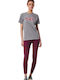 Essential Branded Γυναικείο Αθλητικό T-shirt Silver Grey