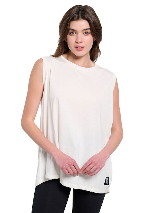 BodyTalk Bluza Sport de Damă Fără mâneci Off White