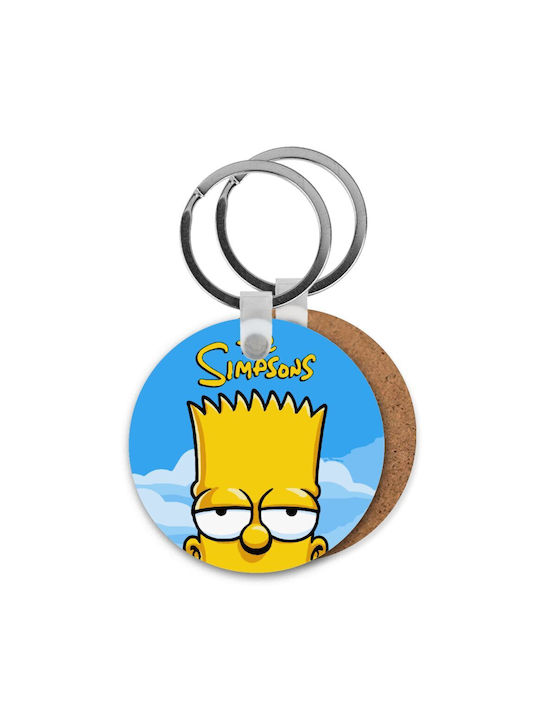 Simpsons Bart Μπρελόκ Ξύλινο Στρογγυλό Mdf Φ5cm