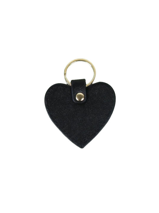 Starrydrip Keyring pentru femei cu inele de piele cu inele de inimă negru