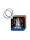 Nasa Badge Keychain Wooden Square Mdf