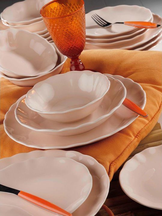 Kutahya Porselen Σερβίτσιο Πιάτων από Πορσελάνη Ροζ 18τμχ 5206954056710