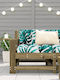 Outdoor Armchair Wooden Coffee with Cushion 69x62x70.5cm