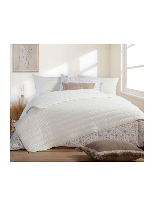 Nef-Nef Homeware Colorfull Coverlet King Size Microfiber Beige 270x270cm