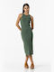 Tiffosi Mini Dress Knitted with Slit Green