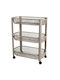 Kitchen Cart Plastic 3 Tiers Brown 46.5x26x59cm