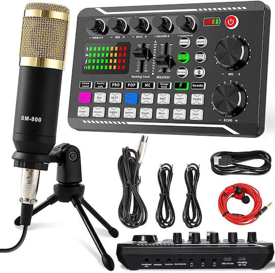 BM800 + F998 Digital Mischpult 12 Kanäle / 12 XLR-Eingänge & Bluetooth