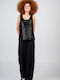 Damen Stoff Hose Schwarz