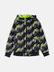 Racing Kids Casual Coat with Hood Black/Khaki