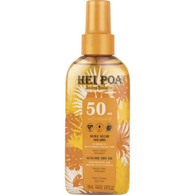 Hei Poa Monoi Waterproof Sunscreen Oil Face and Body SPF50 in Spray 150ml