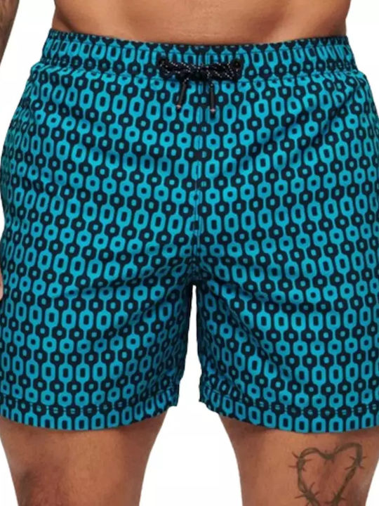 Superdry Men's Swimwear Shorts Tricolour Geo Print with Patterns
