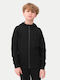 Kids Cardigan Cotton with Hood Black