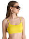 Blu4u Sports Bra Bikini Top with Adjustable Straps Yellow