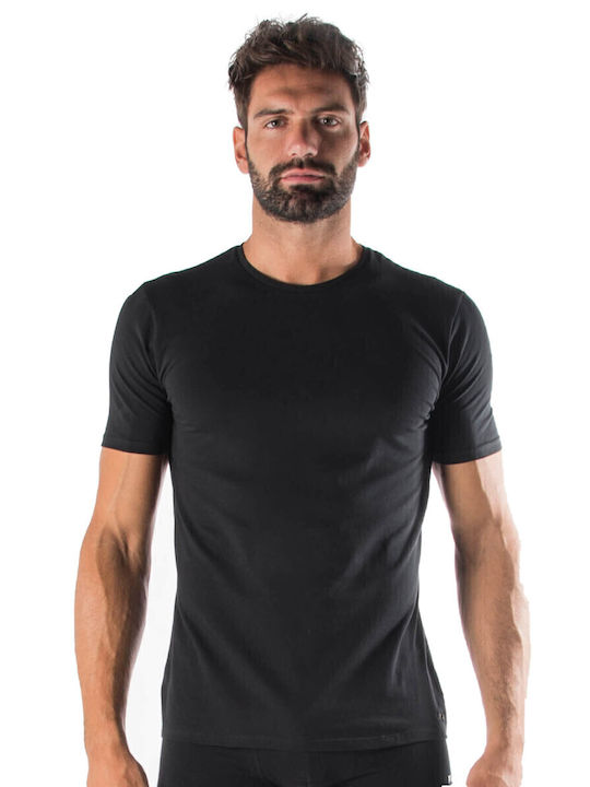 FILA Men's Undershirts Short-sleeved Black 2Pack