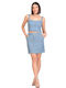 Tweet With Love Set with Denim High Waist Mini Skirt in Blue color