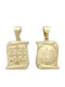 Daskalakis Anhänger Kinder Amulett Beidseitig Konstantinato aus Gold 9K 24610050