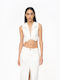 Pinko Short Women's Vest with Zipper White