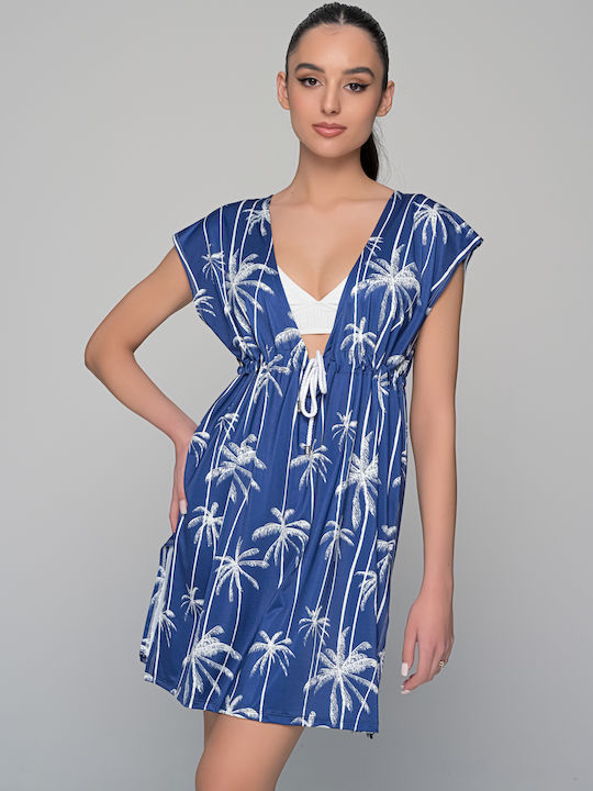 Milena by Paris Damen Kaftan Strand Blau