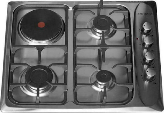 Calfer Gas Εστία Φυσικού Αερίου Αυτόνομη Inox 58x51εκ. Ασημί