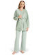 Feyza Robe with Pajama Green FZA5076/1