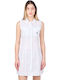 Sommer Mini Hemdkleid Kleid Weiß