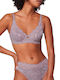 Amourette 300 W Minimizer Minimizer Bra without Padding Underwire Purple