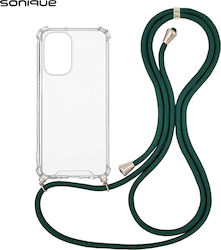 Sonique Dark Back Cover Silicone with Strap Gre...