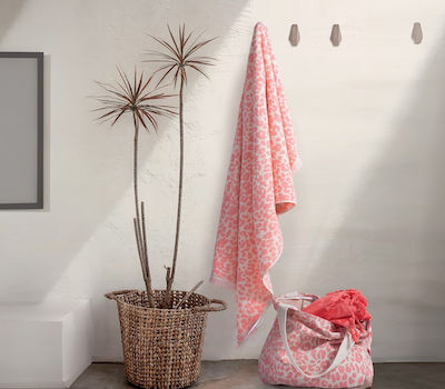 Nef-Nef Groovy Pink Beach Towel Cotton Pink with Fringes 170x90cm.