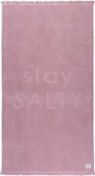 Nef-Nef Homeware Beach Towel Cotton Pink with Fringes 170x90cm.