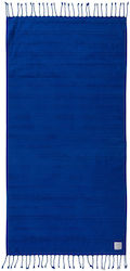 Nef-Nef Homeware Beach Towel Cotton Blue with Fringes 160x80cm.